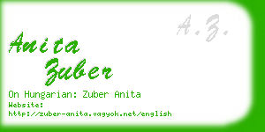 anita zuber business card